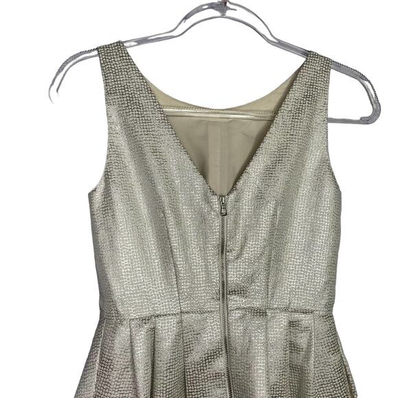 Revolve Club Monaco Lanna Dress in Silver Jacquard Mini Dress 00 XXS - Picture 3 of 7